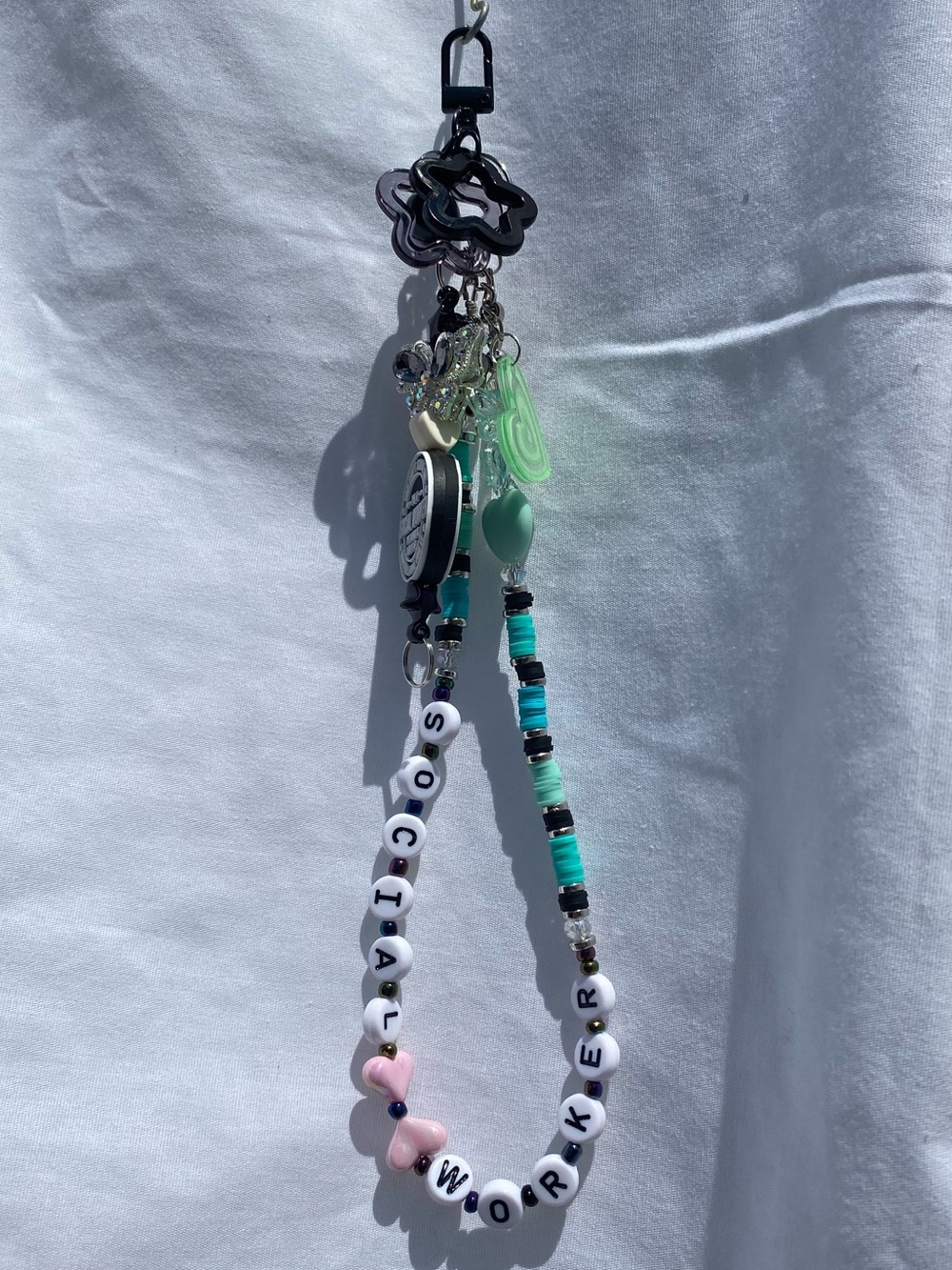 ✨ Handmade "Social Worker" Beaded Bag Charm & Keychain ✨